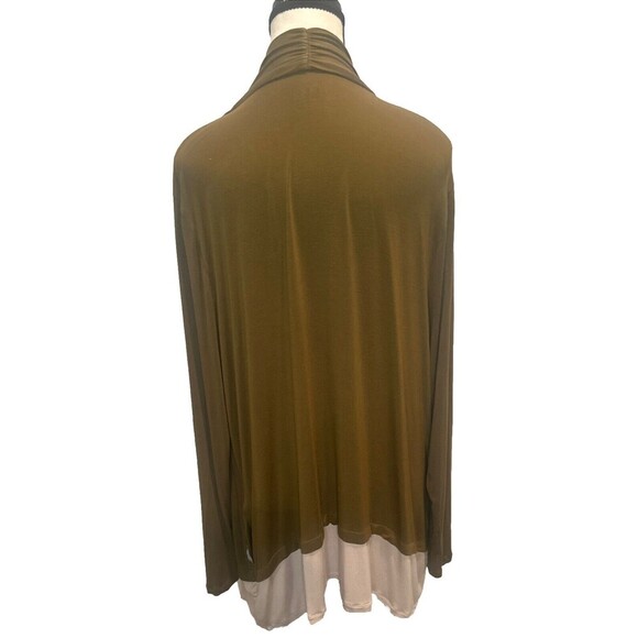 Logo Lounge Lori Goldstein Womens Two Toned Open Rayon Cardigan Sz XL - Picture 3 of 8